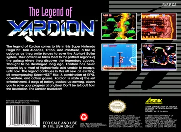 Xardion (USA) box cover back